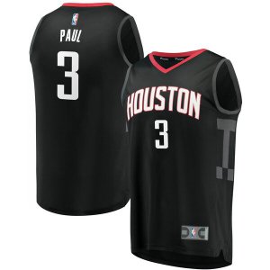 Camiseta Chris Paul 3 Houston Rockets Statement Edition Negro Hombre